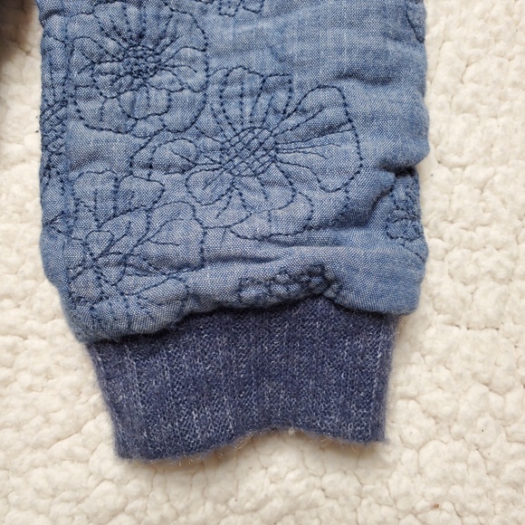 Anthropologie Lilka Floral Embroidered Denim Bomber Jacket Size S - Picture 11 of 14
